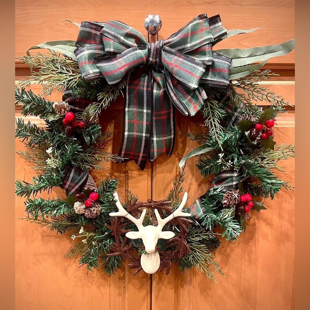 Country Style Christmas Wreath Handmade Faux Pine